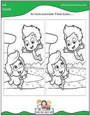 okul öncesi İki Resim Arasındaki Farkı Bul